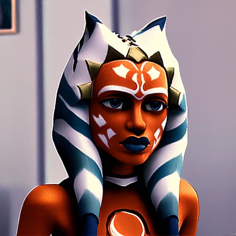 Realistic Photograph Of Ahsoka768 Laying Down On A Bed, Top...