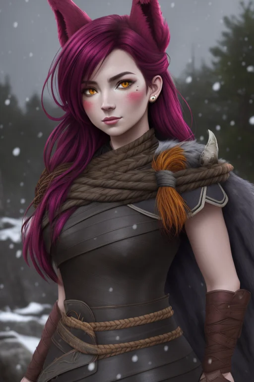 Xayah,old Norse Female Viking Clothes, Snowy Weather, Grey S...