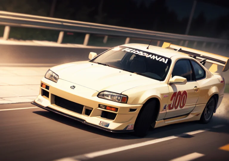 Top Quality, 1car, Nissan Silvia, Racing, On Highway, At Mid...