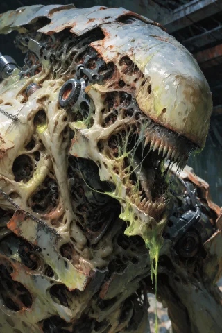 A Corrupted Mechanical Horror Creature, Anime Style Illustra... — Stable Diffusion AI Prompt: A corrupted mechanical horror creature, anime style illustration, its body a cha...