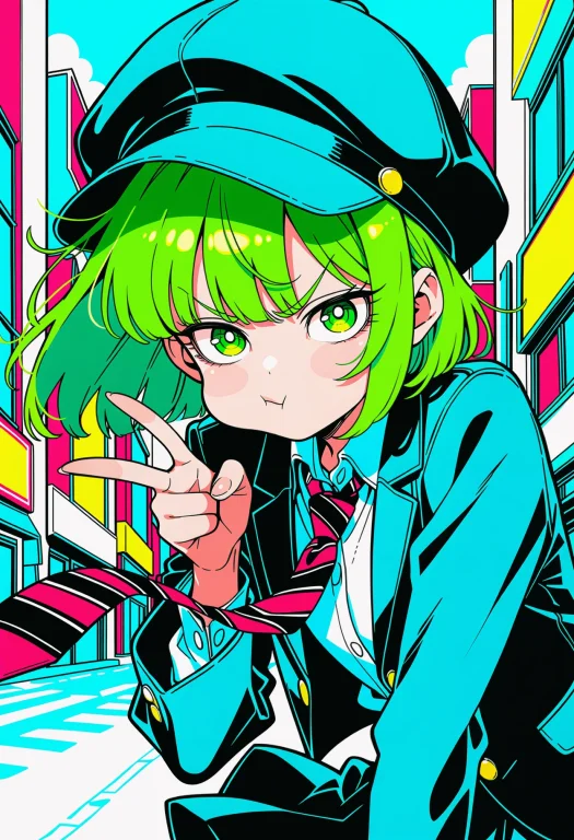 Masterpiece, Bold Vector Illustration Of Wakaba, A Girl With...