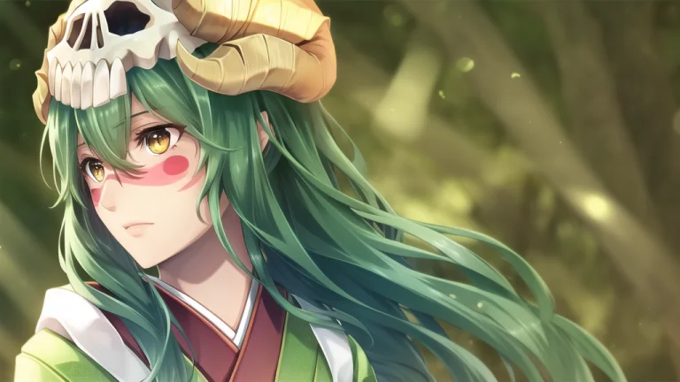 1girl, Loracznell-0000020.65, Green Hair, Close Up, Looking...
