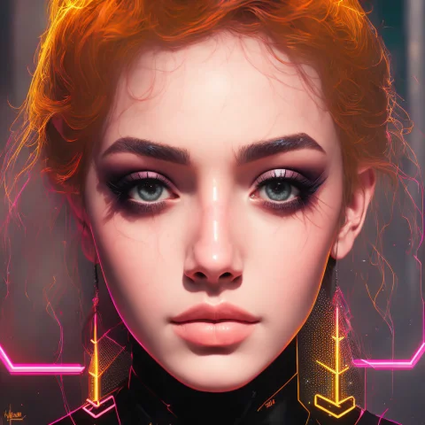 Dgtlv2, A Woman, Neon, Cyberpunk, Black Choker, Glow, Cute — Stable Diffusion AI Prompt: dgtlv2, a woman, neon, cyberpunk, black choker, glow, cute