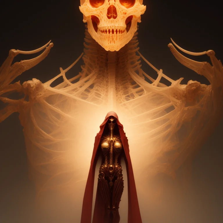 Skeleton God With Holy Halo Behind Him, Intricate, Elegant,...