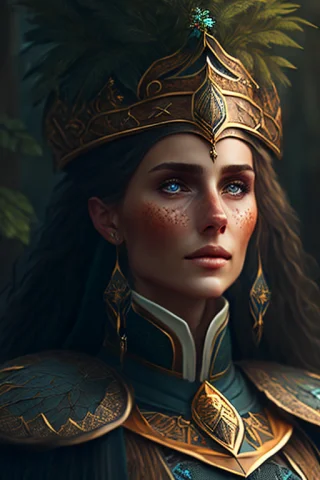 Forest Queen, Slavic Traditional Outfit, Cinematic, Fine Det... — Stable Diffusion AI Prompt: Forest Queen, slavic traditional outfit, cinematic, fine details, 8k, (dark shot...