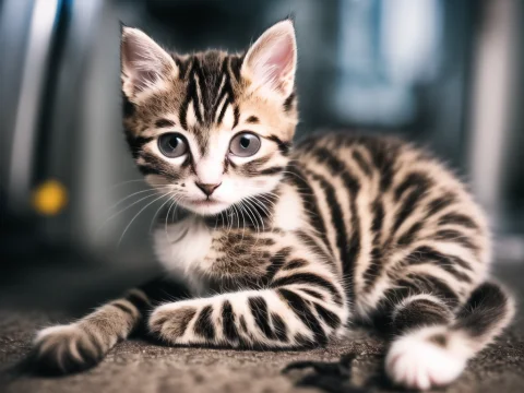 Raw Photo, A Cute Kitten Made Out Of Metal, Cyborg, Cyberpun... — Stable Diffusion AI Prompt: RAW photo, a cute kitten made out of (metal), cyborg, cyberpunk style, ((intrica...