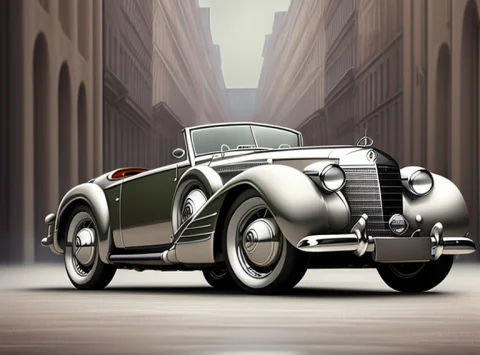 Digital Rendering Of 1940 Benz Car, Fantasy, Intricate Motio... — Stable Diffusion AI Prompt: digital rendering of 1940 Benz car, fantasy, intricate motion blur designs, eleg...