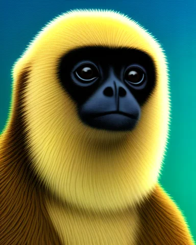 Gibbon, Close-up, Ruined Present, Office Surrealism, Mystica... — Stable Diffusion AI Prompt: gibbon, close-up, ruined present, office surrealism, mystical realism, symbolic,...