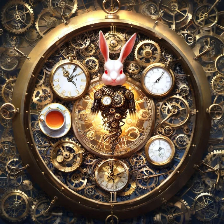 A Detailed Mechanical White Rabbit From Alice In Wonderland...