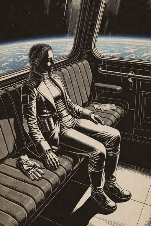 Da0klfe, Black And White Woodcut-style Illustration, A Woman...