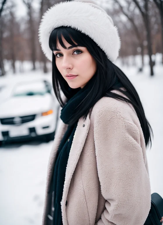 Raw Photo, 1girl, A Portrait1.2 Of Cute Woman In Winter Clot...