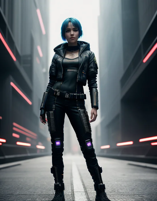 Cyberpunk Girl, Full Body,