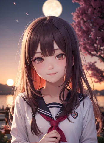 Masterpiece, Best Quality, 1girl, Bangs, Bluesailorcollar, B... — Stable Diffusion AI Prompt: masterpiece, best quality, 1girl, bangs, blue_sailor_collar, blurry, blurry_fore...