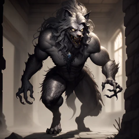 Picture Of A Horrifying Abomination Ghst-3000 With A Wolfs H... — Stable Diffusion AI Prompt: picture of a horrifying abomination ghst-3000 with a wolf's head, werewolf, (mal...