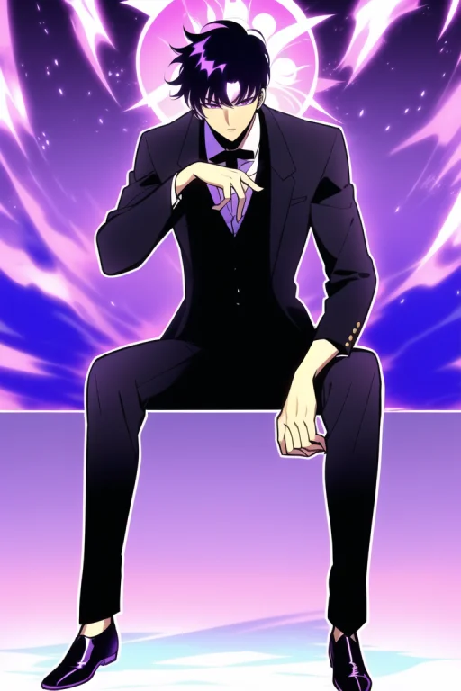Lorasololevelling0.8,1boy,male,sun Jinwoo,black Hair, Purple...