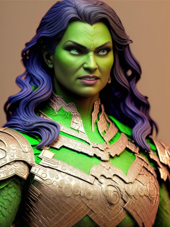 Jlryst Style She-hulk, All Body, Realistic Face, Symmetrical...