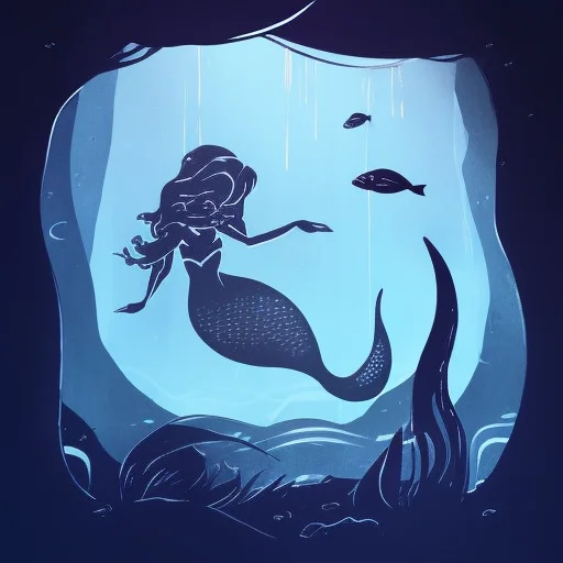 Darkflatartai A Mermaid In An Underwaterworld, Fish
