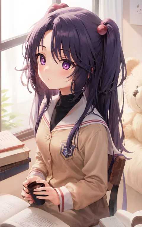 1girl,kotomi,long Hair, Solid Pupils
