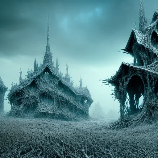 Mity Mountains, Abandoned Mansion, Gravestones, Sharp Focus,...
