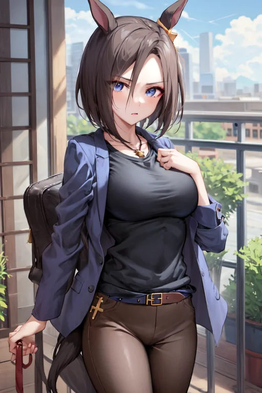 Masterpiece, Best Quality, Air Groove Umamusume, Blue Jacket...