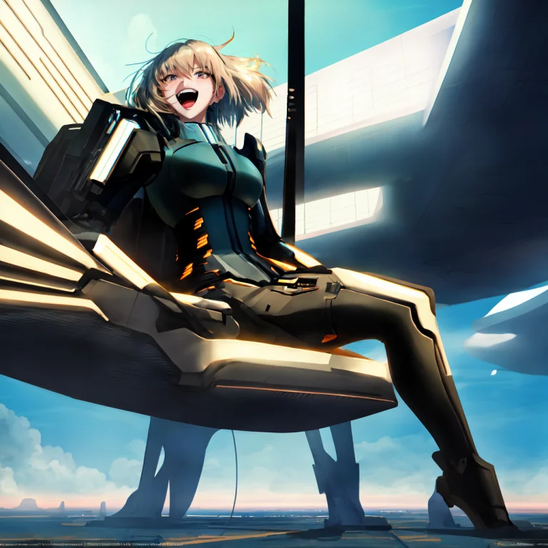 Anime, Vibrant Colors1, Woman Screaming, Sitting Down, Ilya...