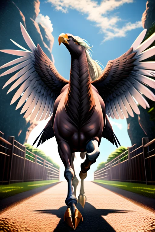 Majestic Glorious Hippogriff, Bird Monster, Horse And Eagle,...