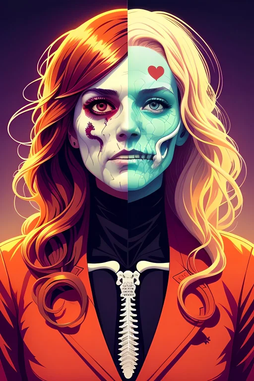 Zombie Peeling Exposed Bones Skin And Wavy Hair, Tristan Eat...