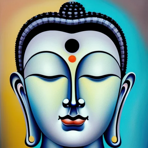 Modernarst Painting Of Buddha Meditating, Full Body Portrait... — Stable Diffusion AI Prompt: modernarst painting of Buddha meditating, full body portrait, extremly detailed...
