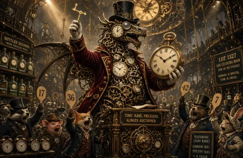 The Protagonist Is Physically Constructed From Functional An... — Stable Diffusion AI Prompt: the protagonist is physically constructed from functional antique clockwork rath...