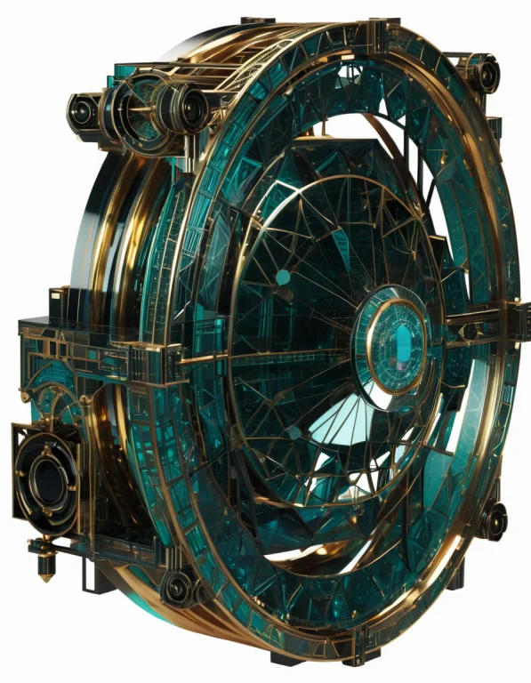 Solarpunk Biopunk Non-euclidean Geometric Chamber, Giant 4-d...