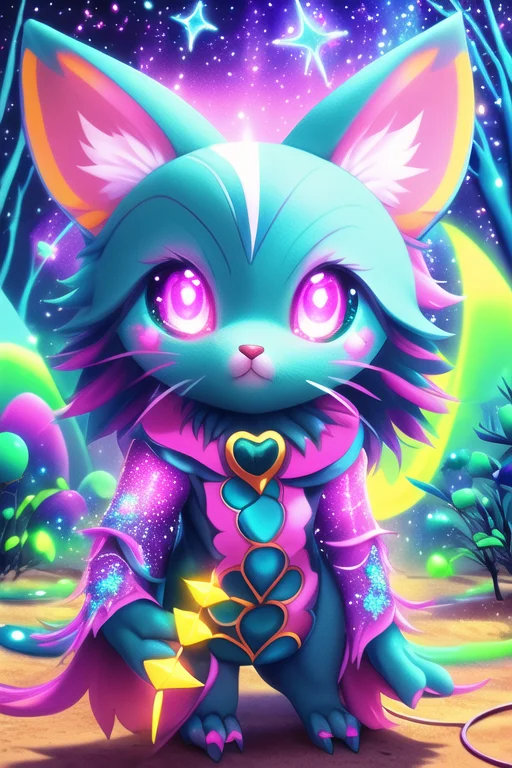 A Magical Gelly Cute Creature Practicing Sorcery In A Beauti...