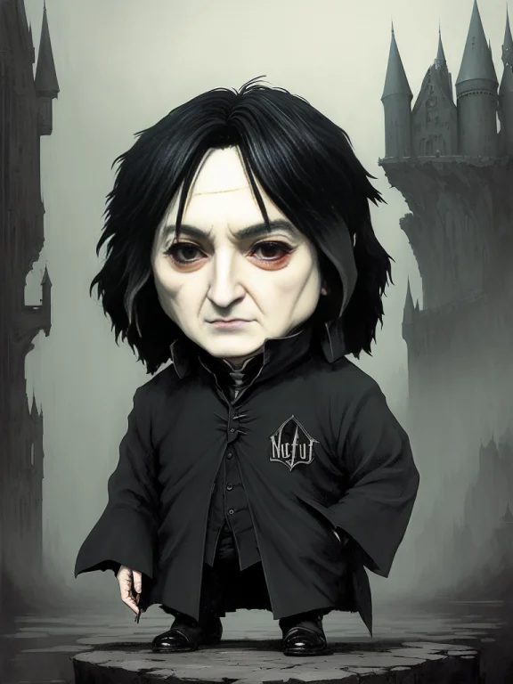 Close Up, Chibi Severus Snape Conjures, Hall At Hogwarts On...