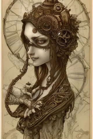 Nghtmre Clockwork Woman, Insane Detail, Beautiful Face, Clos... — Stable Diffusion AI Prompt: nghtmre clockwork woman, insane detail, beautiful face, close-up of face, intric...