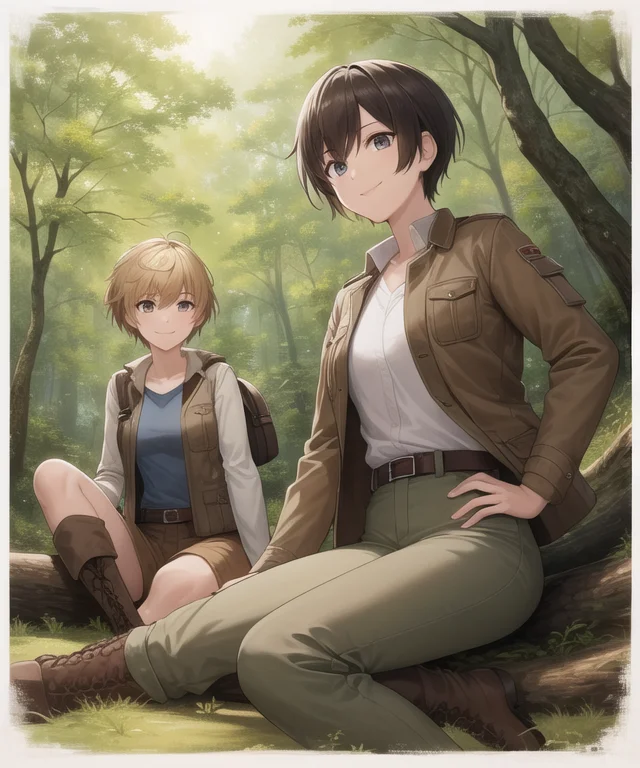 Best Quality, Best Anatomy, Epic Detail, Two Tomboys Camping...