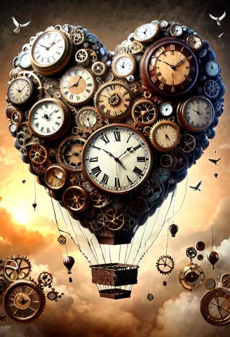 Hot Air Balloon Made Of Clocks, Clockstyle, Masterpiece, Hig... — SDXL AI Prompt: hot air balloon made of clocks, clock_style, masterpiece, high quality, backgrou...