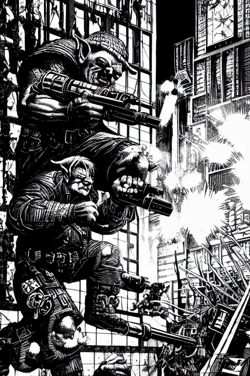 Theoldshadowrunstyles1.0 An Orc With The Gatling Gun In The...