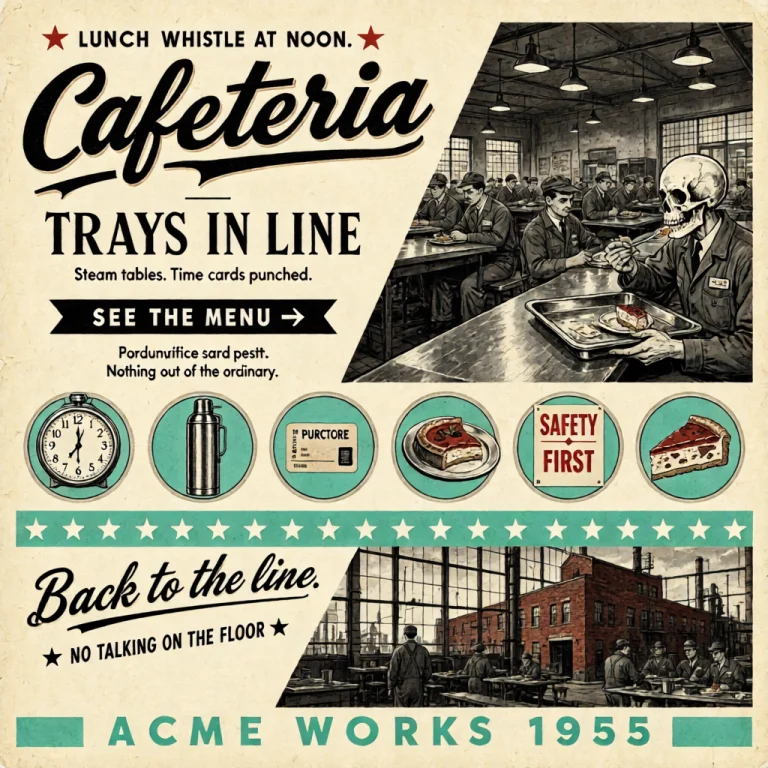 A Retro 1950s Mid-century Industrial-cafeteria Flyer Homepag...