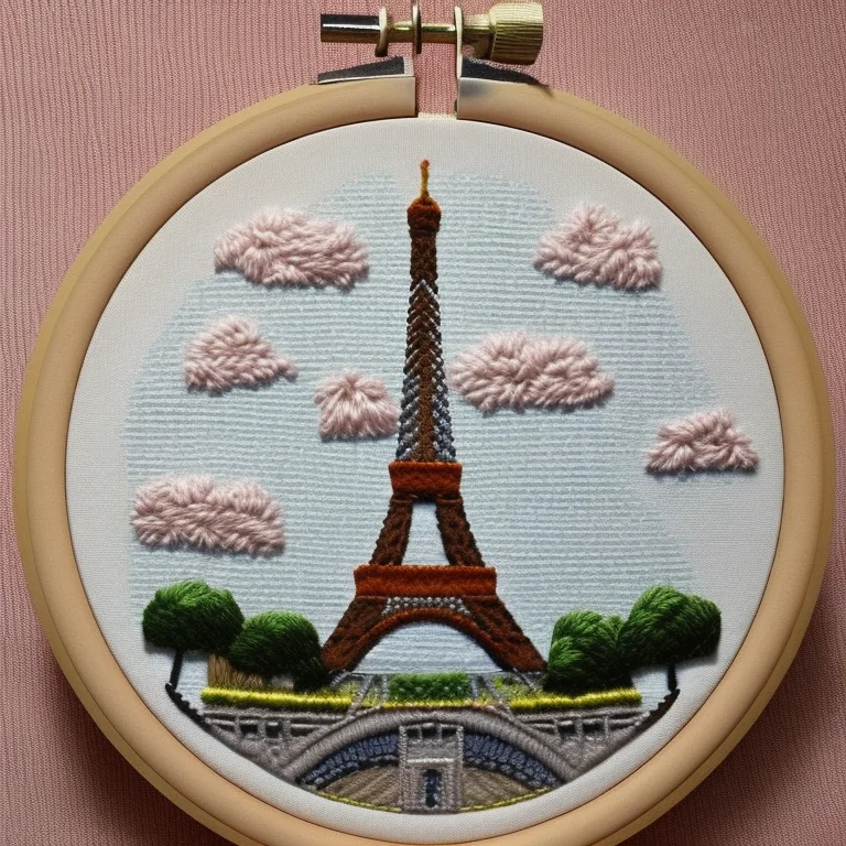 France City, Eiffel Tower, Embroidery By Embarg