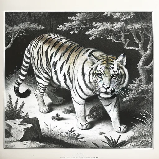 Loramonographv10.5 A Detailed Drawing Of A Wild Tiger 1 , De...