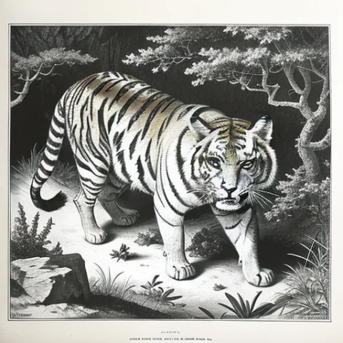 Loramonographv10.5 A Detailed Drawing Of A Wild Tiger 1 , De... — Stable Diffusion AI Prompt: (a detailed drawing of a wild tiger :1) , detailed illustration ,8k,(cute), 