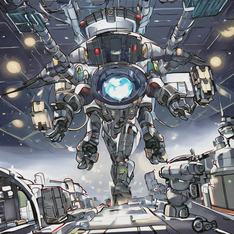 A Robot Walks Across A Space Station Loraitrobo20221