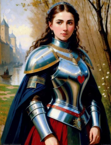 Portrait Of A 35-year-old European Woman In Full Steel Knigh... — Stable Diffusion AI Prompt: portrait of a 35-year-old European woman in full steel knight armor, highly deta...