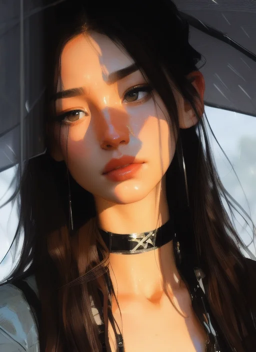 Closeup, Samdoesarts Style, Beautiful Girl , By Jeremy Mann,...