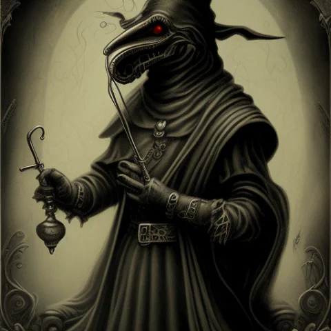 Mdjrny-v4 Style Plague Doctor Antique Old Vintage Gothic Mor... — Stable Diffusion AI Prompt: mdjrny-v4 style Plague Doctor Antique Old Vintage Gothic Morbid Black Death Hall...