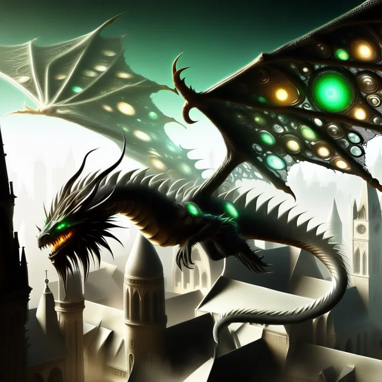 A Majestic Ancient Dragon With Scales Shimmering Like Obsidi...