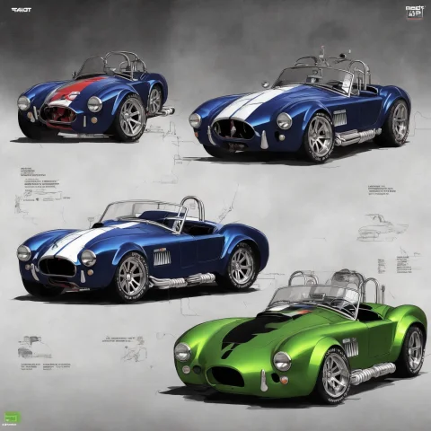 Planit, 1965 Shelby Cobra 427., Multiple Views, Concept-art — Stable Diffusion AI Prompt: PlanIt, 1965 Shelby Cobra 427., multiple views, concept-art