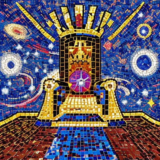 Mosaic Art Throne Room In Space