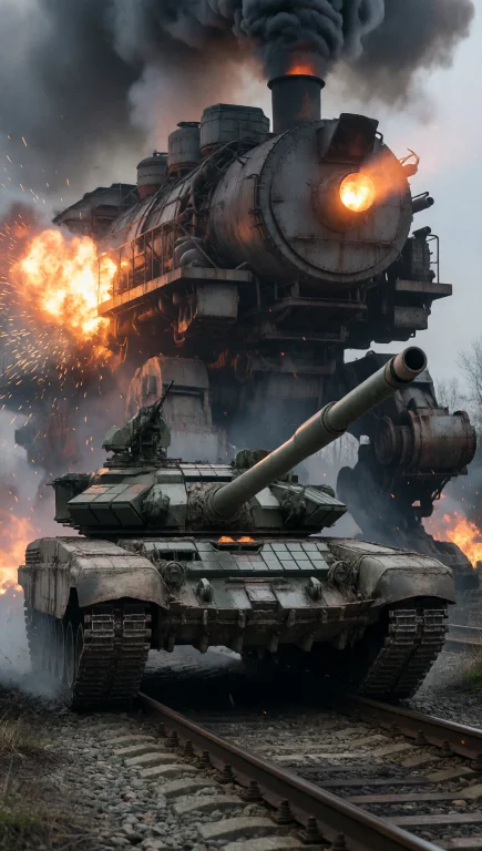 A Photorealistic, High-detail Image Showing A Military T-80...