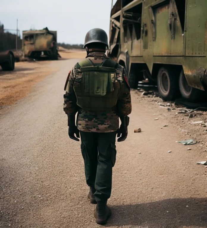 Apoc768, A Portrait Of An Army Soldier Wearing A Helmet, Mil...