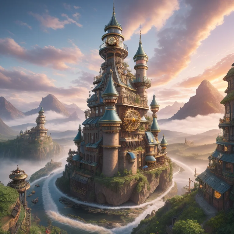 High Fantasysteampunk26, Pov, Wide Angle Shot, High Vantage...